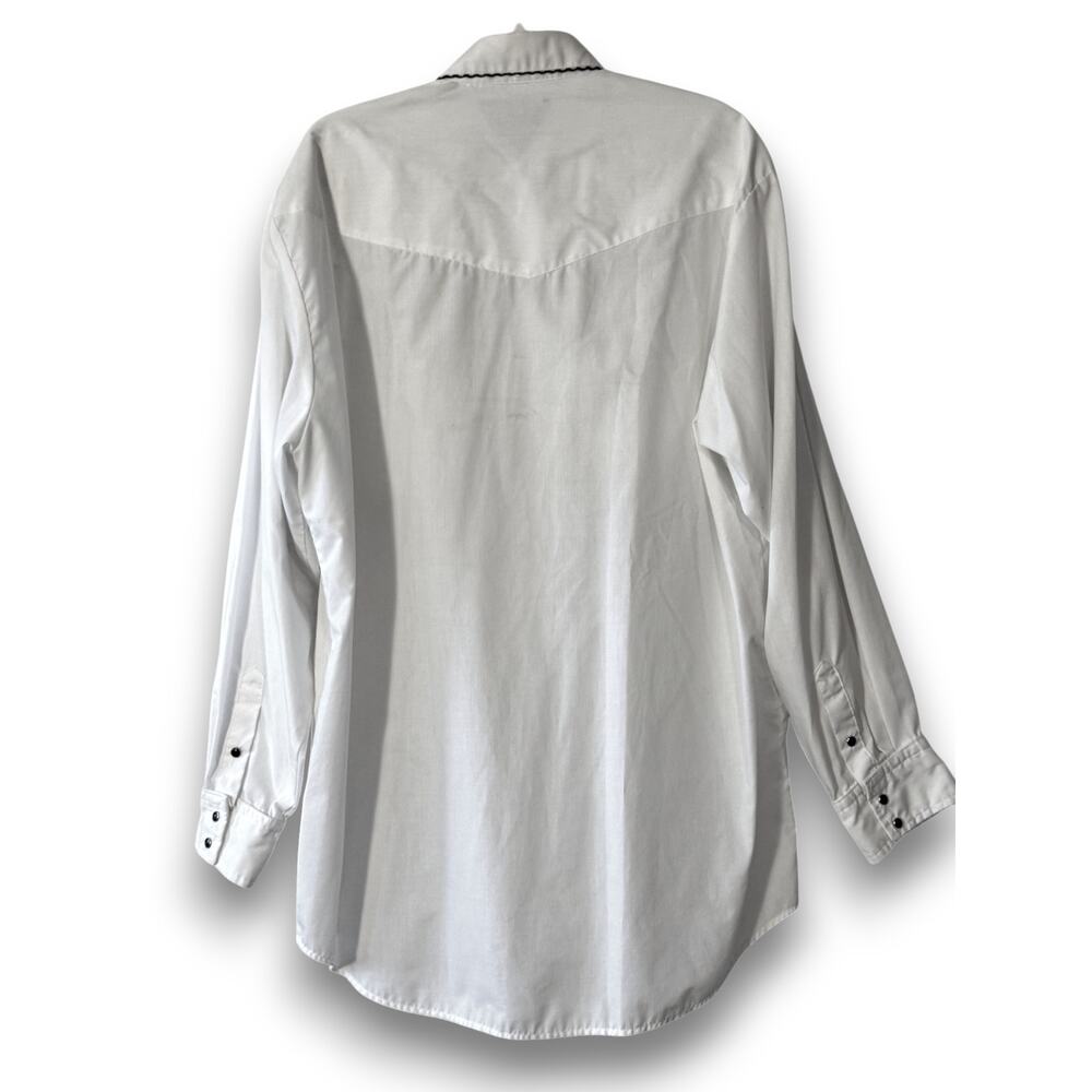 Vintage Cowboys Turtle Association by Roper Western Shirt Mens XL White Black - Picture 7 of 13